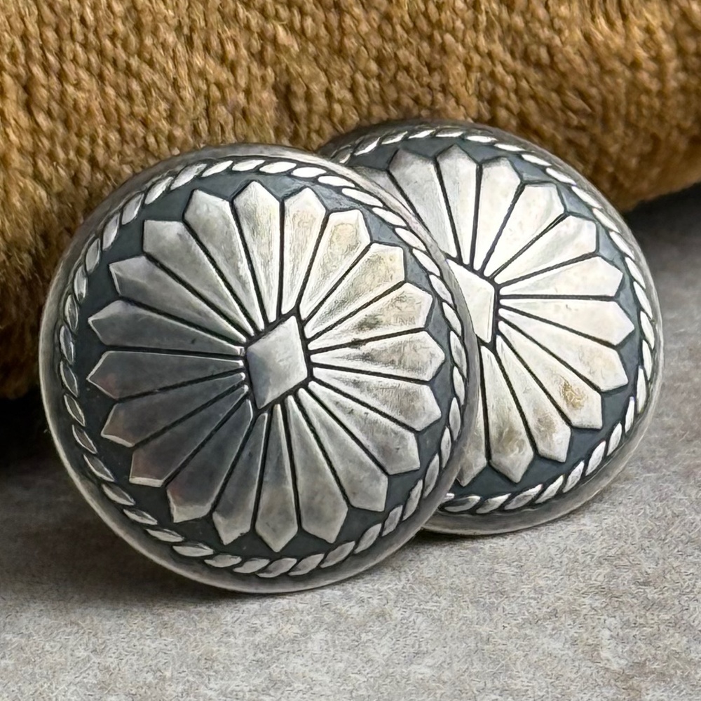 Handmade Silver Earrings - Post Earrings-Native American